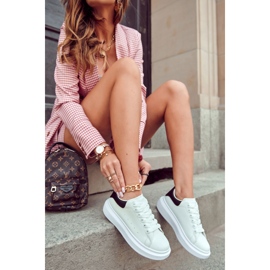 Plateau-Sportschuhe für Damen, Weiß und Schwarz 1