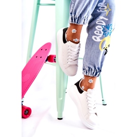 Plateau-Sportschuhe für Damen, Weiß und Schwarz 2