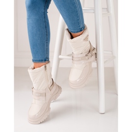 Shelovet-Schneestiefel für Damen mit Pelzisolierung beige 2