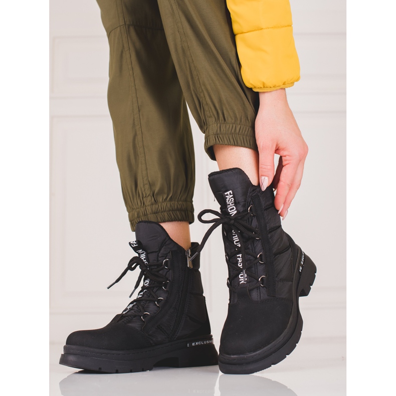 Shelovet-Schnürstiefel für Damen schwarz 1