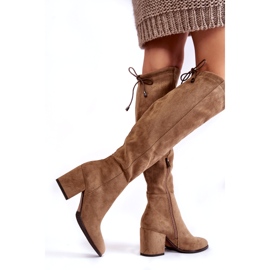 Vinceza Damenstiefel mit Absatz Wildleder Beige Corrig mehrfarbig 2