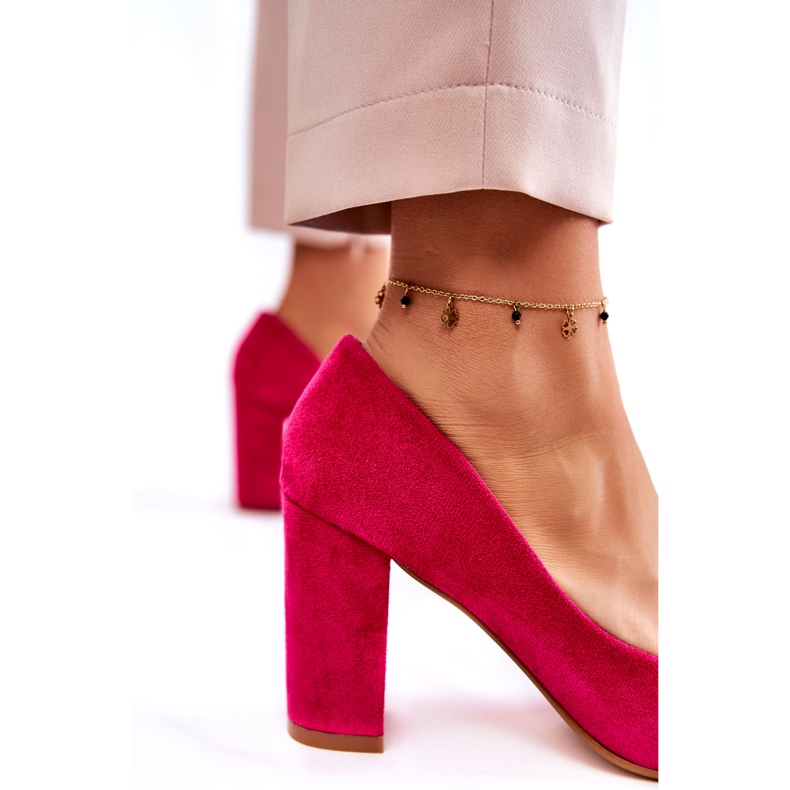 PS1 Klassische Wildlederpumps auf einer Bar Fuchsia Kendra rosa 3