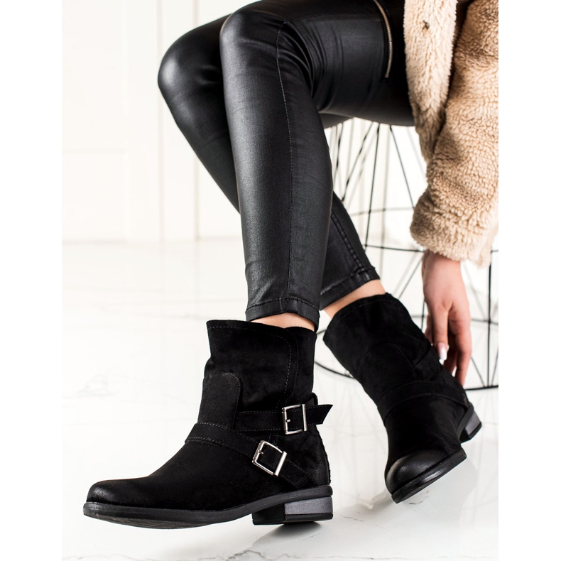 W. Potocki Potocki Schlupfstiefel aus Wildleder schwarz 1