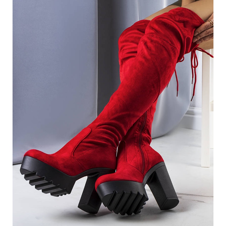 BM Westley rote Wildlederstiefel 1