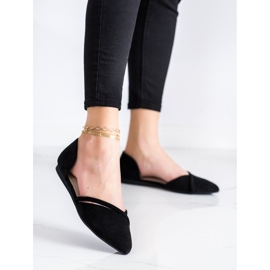 Goodin Ballerinas aus Wildleder mit Cut-Out schwarz 2