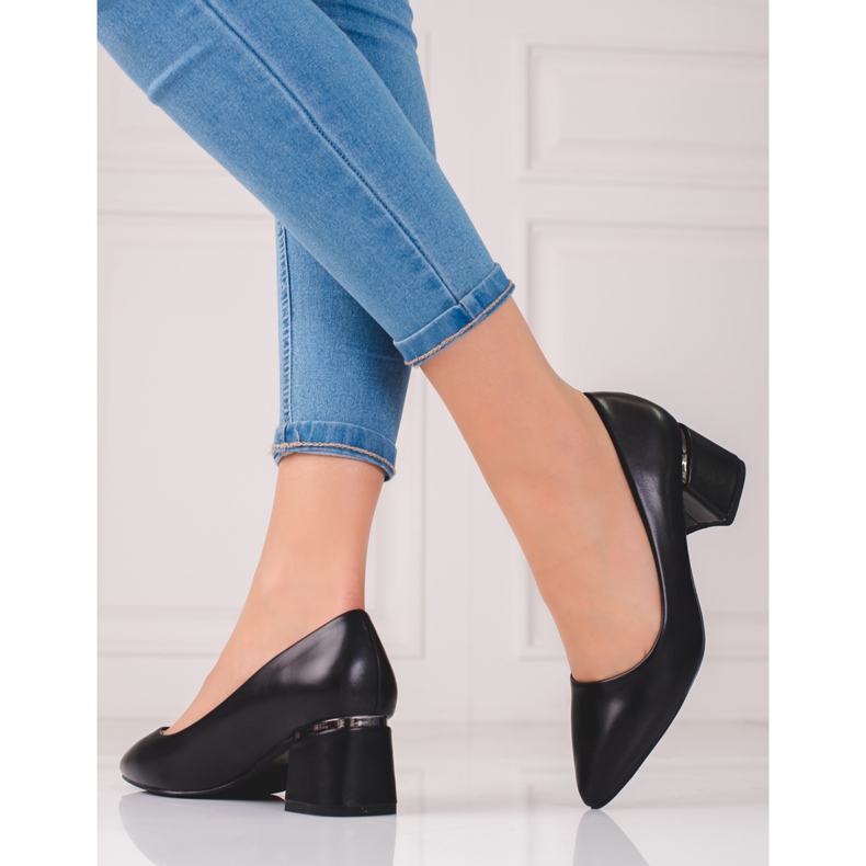 Eleganter Damenpumps mit Eco-Leder schwarz 1