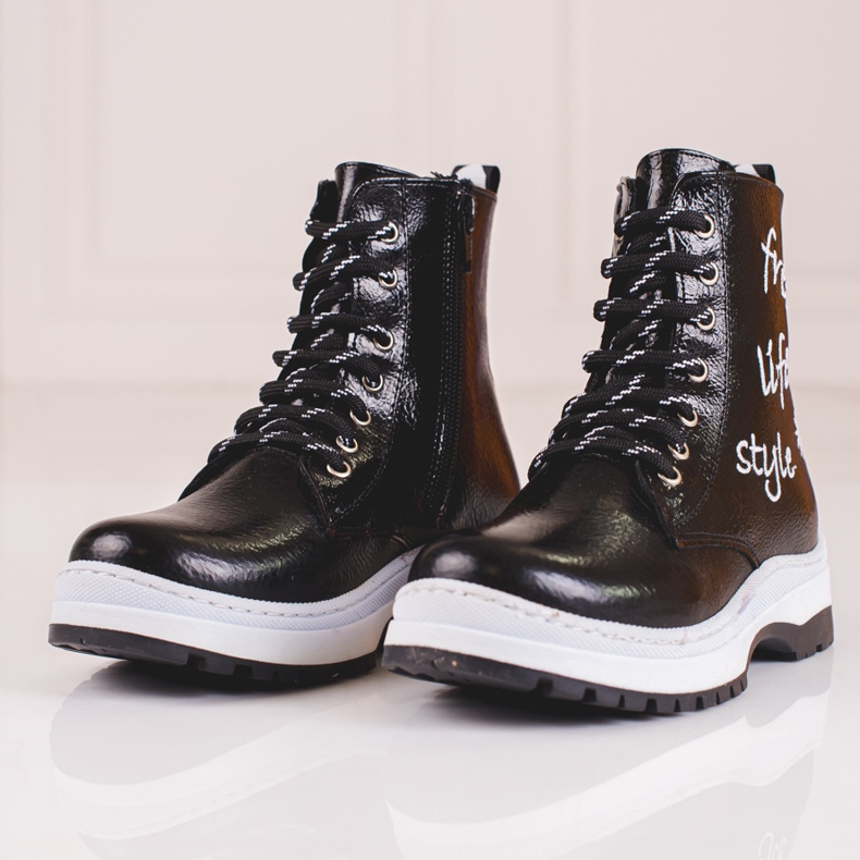 W. Potocki Schwarze Mädchenstiefel von Potocki 1