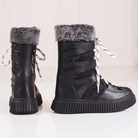 W. Potocki Schneestiefel für Kinder Potocki camo schwarz 1