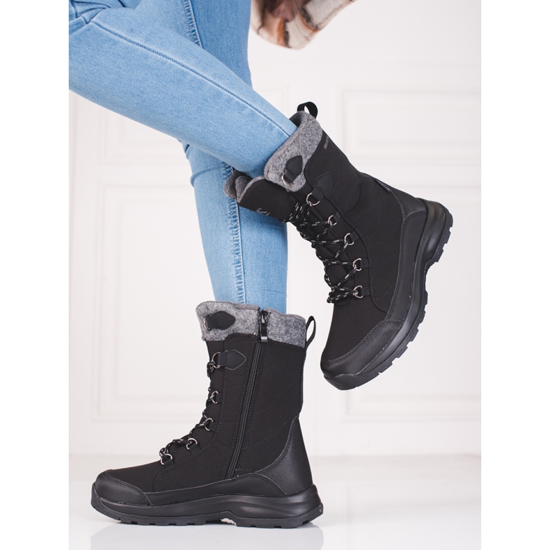 Damen Schnür-Trekkingschuhe DK wasserdicht schwarz 1