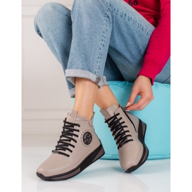 Damen-Sneaker auf der Shelovet-Plattform aus Naturleder beige 1