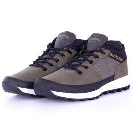 Lederturnschuhe für Herren khaki Trax Bustagrip grün 1