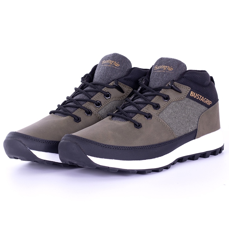 Lederturnschuhe für Herren khaki Trax Bustagrip grün 1