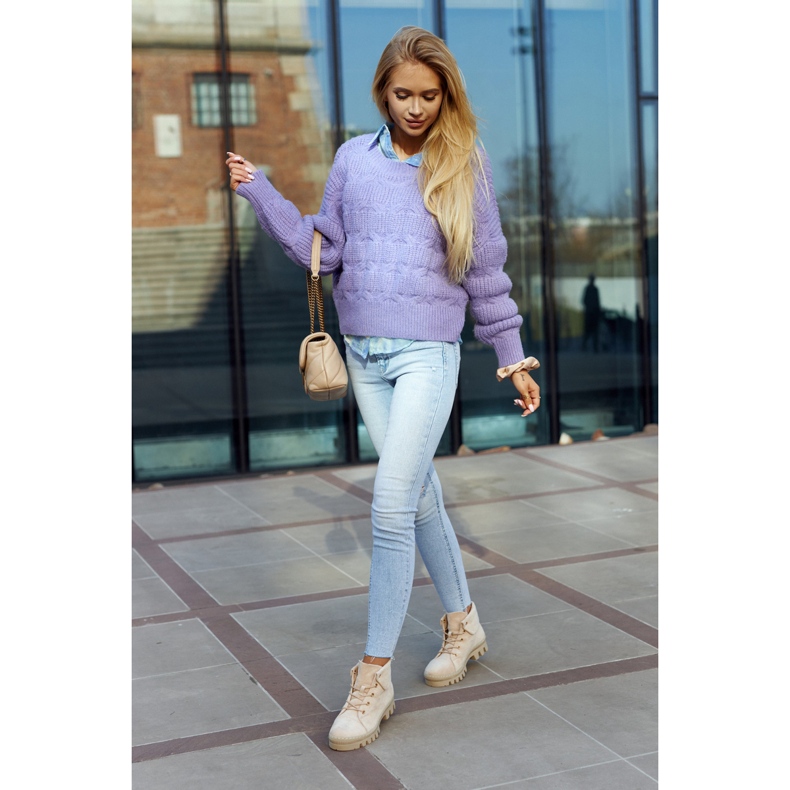 S.Barski Trapper-Stiefeletten aus Wildleder, Hellbeige 4