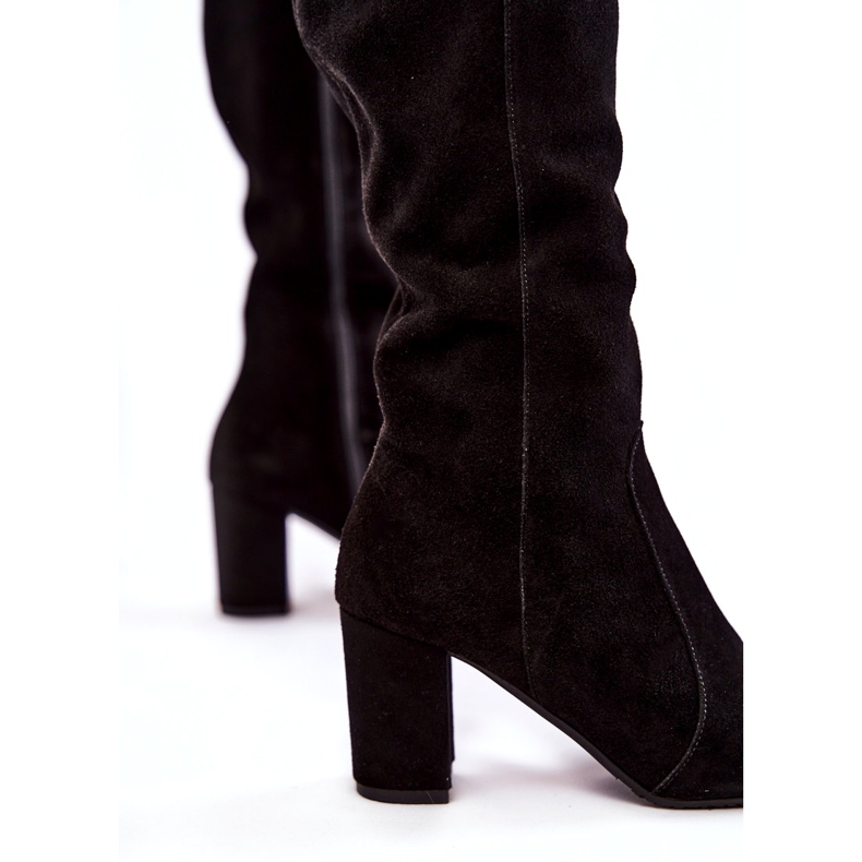 Damen Wildleder Laura Messi Stiefel Schwarz 1415 4