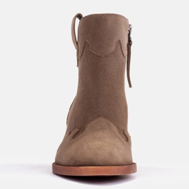 Marco Shoes Stiefeletten aus natürlichem Wildleder ohne Isolierung beige grün 2