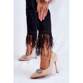 PS1 Elegante Alyssa Beige Stilettos mit Schleife 2