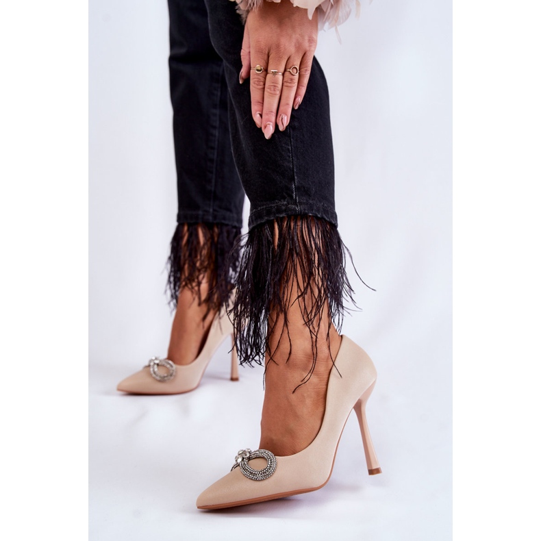 PS1 Elegante Alyssa Beige Stilettos mit Schleife 2