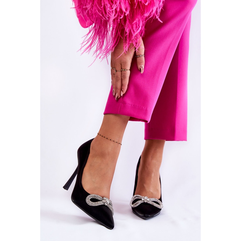 PS1 Elegante schwarze Alyssa-Heels mit Schleife 2