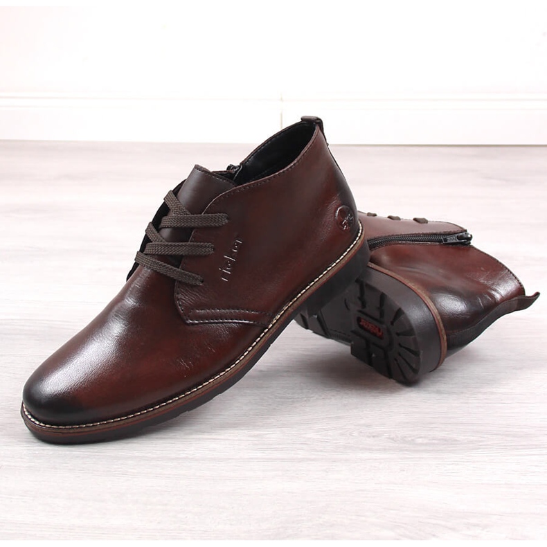 Herren-Lederstiefelette isoliert mit Schafwolle, braun Rieker 15300-25 1