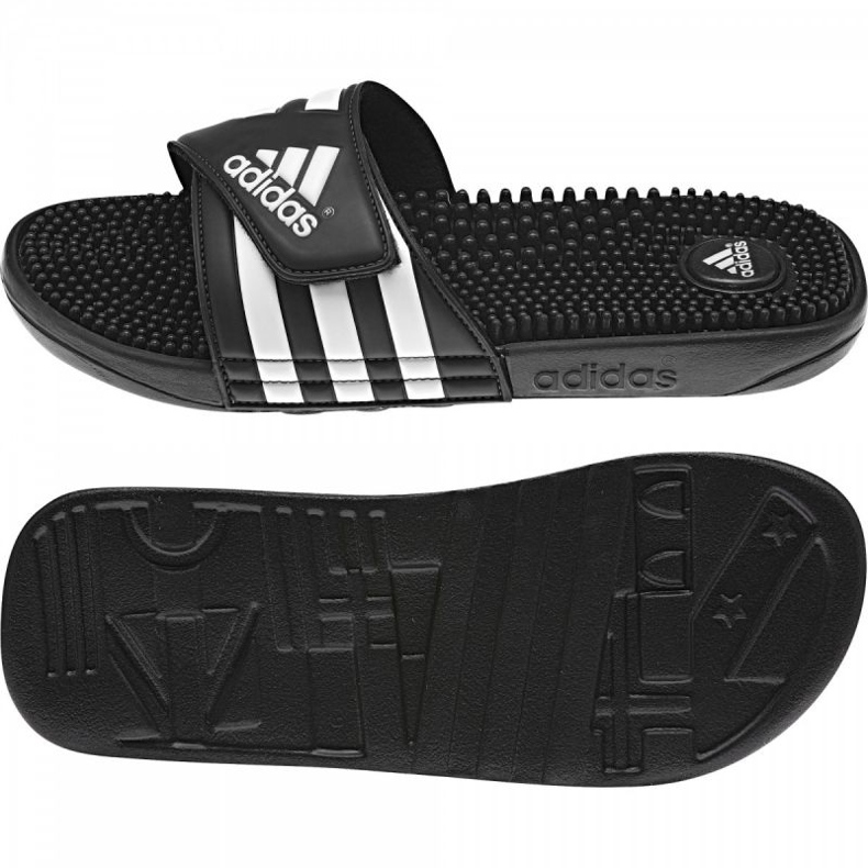 Adidas Adissage M 078260 Hausschuhe weiß schwarz 1