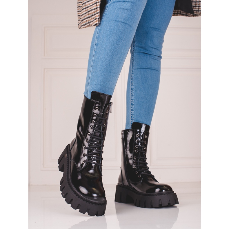 Schwarze Shelovet-Ledertaschen für Damen 1