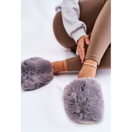 BM Graue Sheryl-Pelzhausschuhe für Damen 2