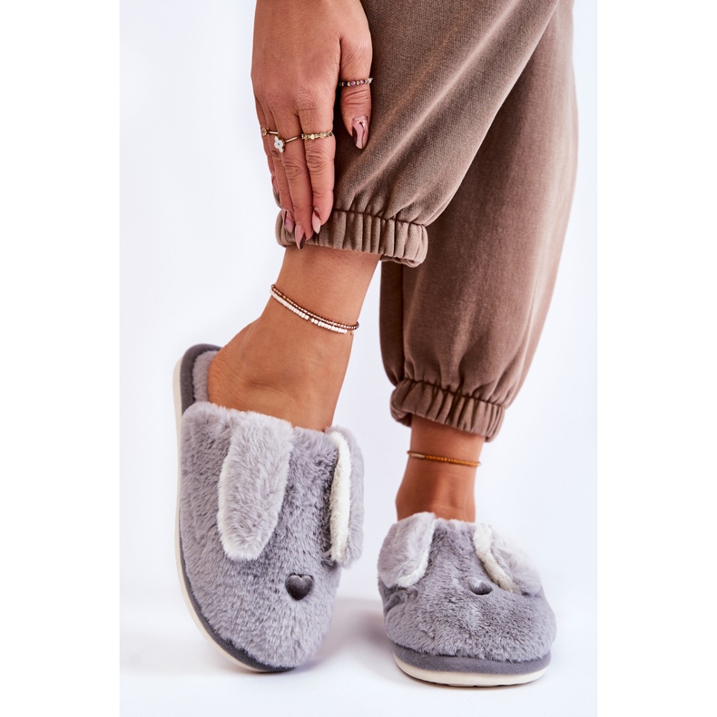 Graue Fell-Slipper für Damen Remmi 2