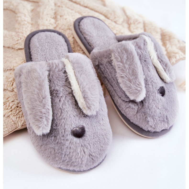 Graue Fell-Slipper für Damen Remmi 1