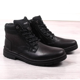 Hohe Stiefel aus Leder Rieker M RKR558 schwarz 1