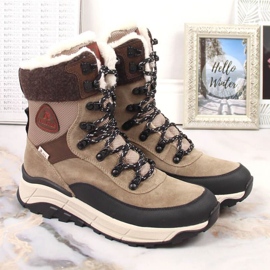 Rieker Revolution W RKR565 wasserdichte Schneestiefel aus Leder beige 2