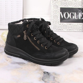 Rieker W RKR567 wasserdichte isolierte Lederstiefel schwarz 2