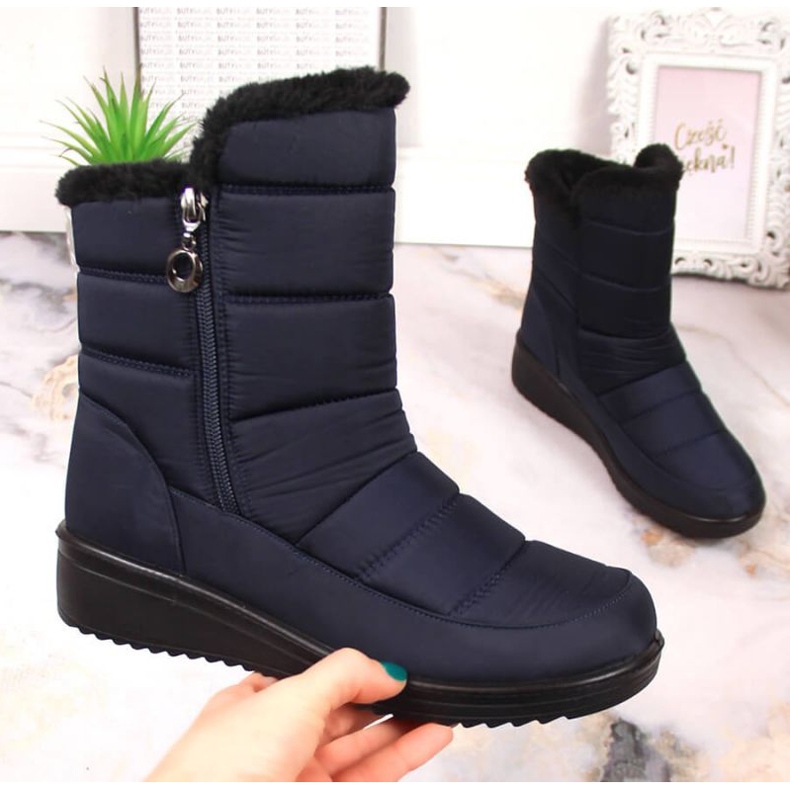 Isolierte Schneestiefel NEWS W EVE377B marineblau 1