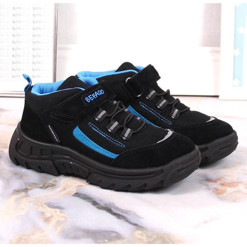 Befado Jr BEF37A wasserdichte hohe Trekkingschuhe schwarz 2