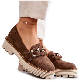 Damenschuhe Wildleder Laura Messi 2523 Braun grün 1