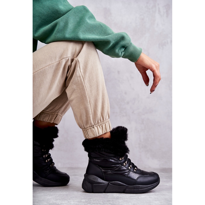 NEWS Schneestiefel zum Schnüren für Damen Schwarz Anna 5