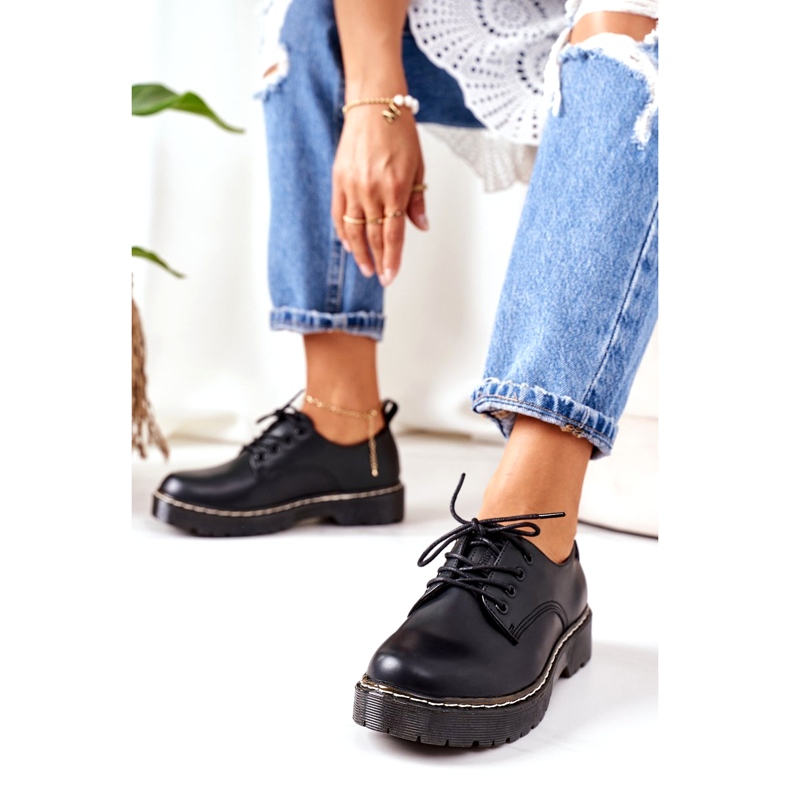 Leder Oxford Schuhe Big Star II274107 Schwarz 4