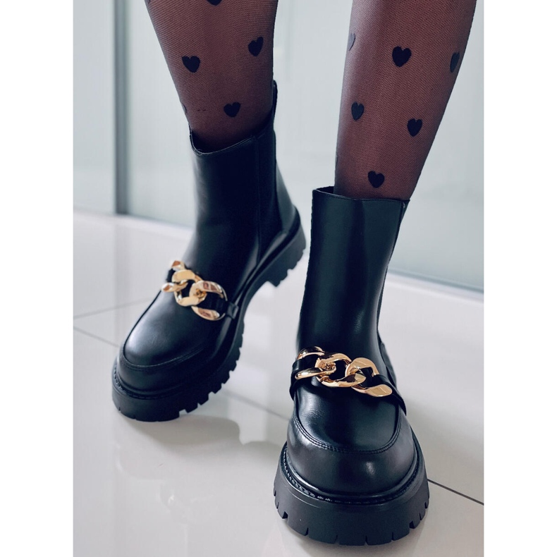 BM Hoher Chelsea-Stiefel für Damen Moby Black schwarz 2