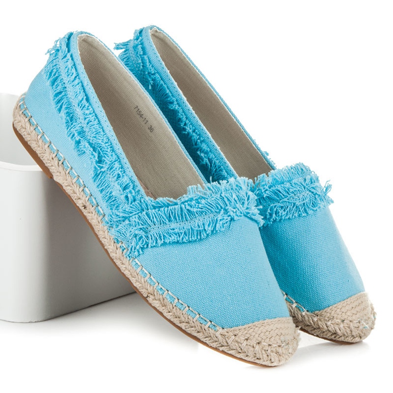 Vices Blaue Espadrilles mit Fransen 1