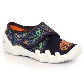 Hausschuhe für Jungen mit Klettverschluss marineblau Befado 273Y345 granate 2