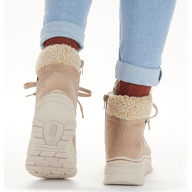 Wasserdichter Rieker beige warmer Damen Schneestiefel 48034-20 2