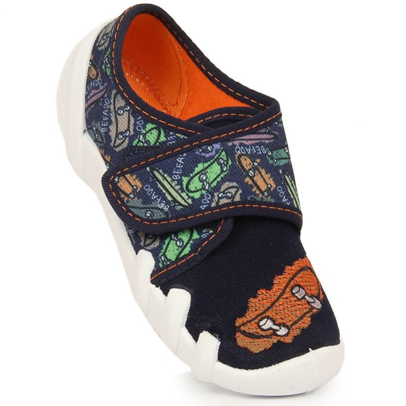Befado Jr BEF11F Hausschuhe mit Klettverschluss marineblau 1