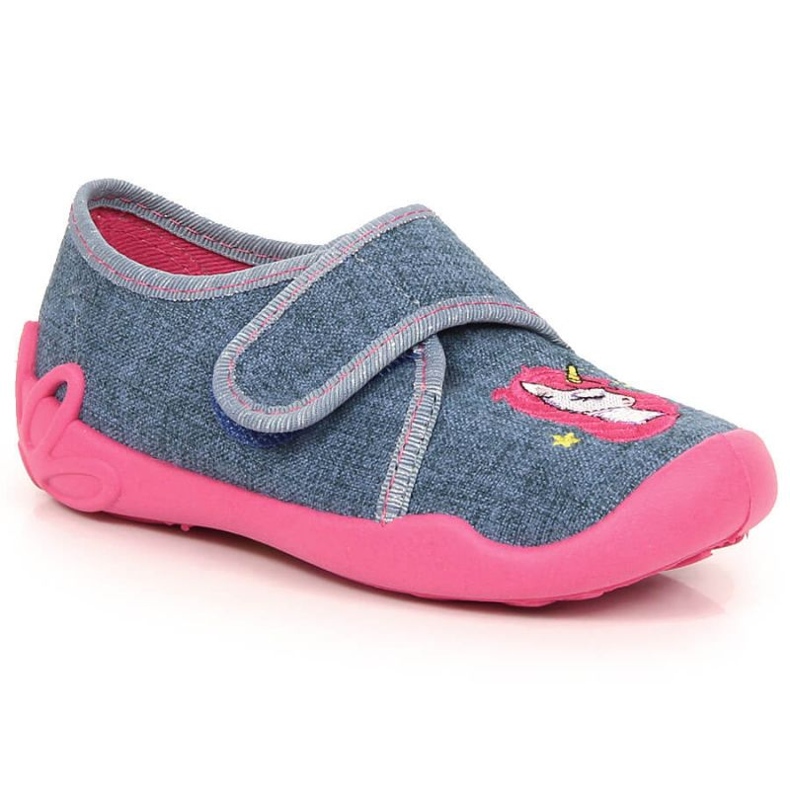 Babyhausschuhe mit Einhorn Klettverschluss Befado Jr BEF38 lila 2