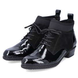 Leder lackierte isolierte Stiefel Rieker W RKR573 schwarz 1