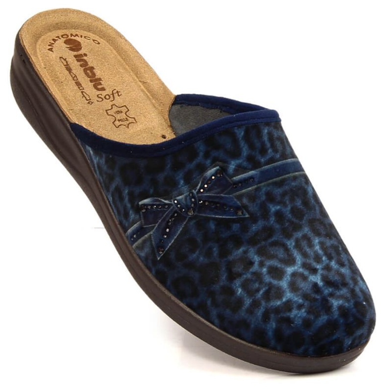 Bequeme Hausschuhe mit Leopardenmuster Inblu W ARC23A navy blau 1