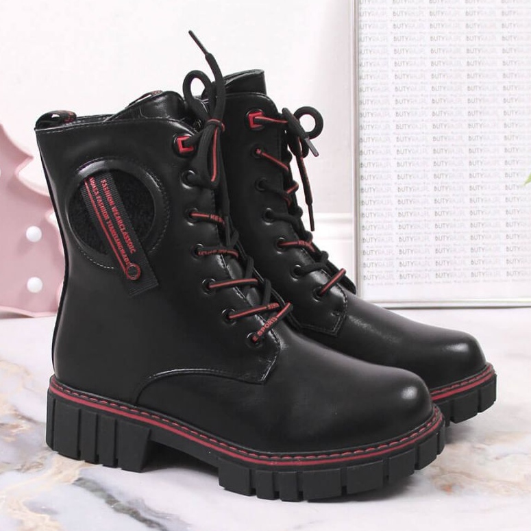 Mit Schafwolle isolierte Stiefel NEWS Jr EVE381 schwarz 2