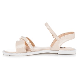 Vices Flache Sandalen mit Perlen braun 1