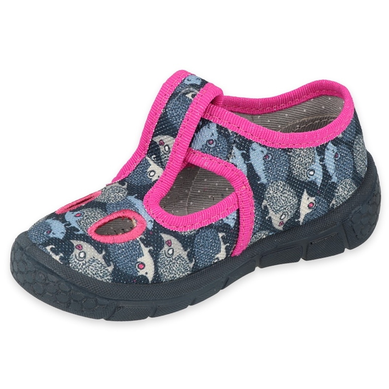 Befado Kinderschuhe 533P017 marineblau rosa silber 1