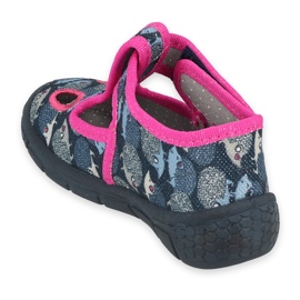 Befado Kinderschuhe 533P017 marineblau rosa silber 2