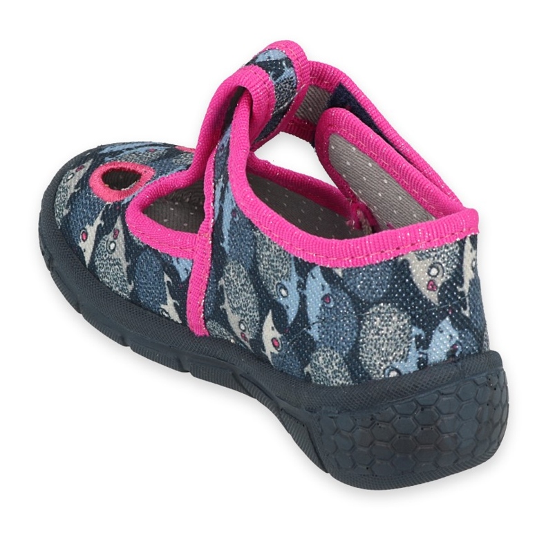 Befado Kinderschuhe 533P017 marineblau rosa silber 2