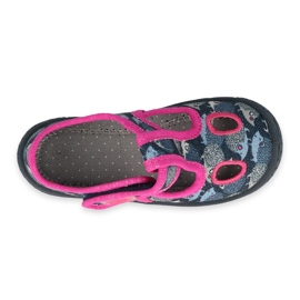 Befado Kinderschuhe 533P017 marineblau rosa silber 3